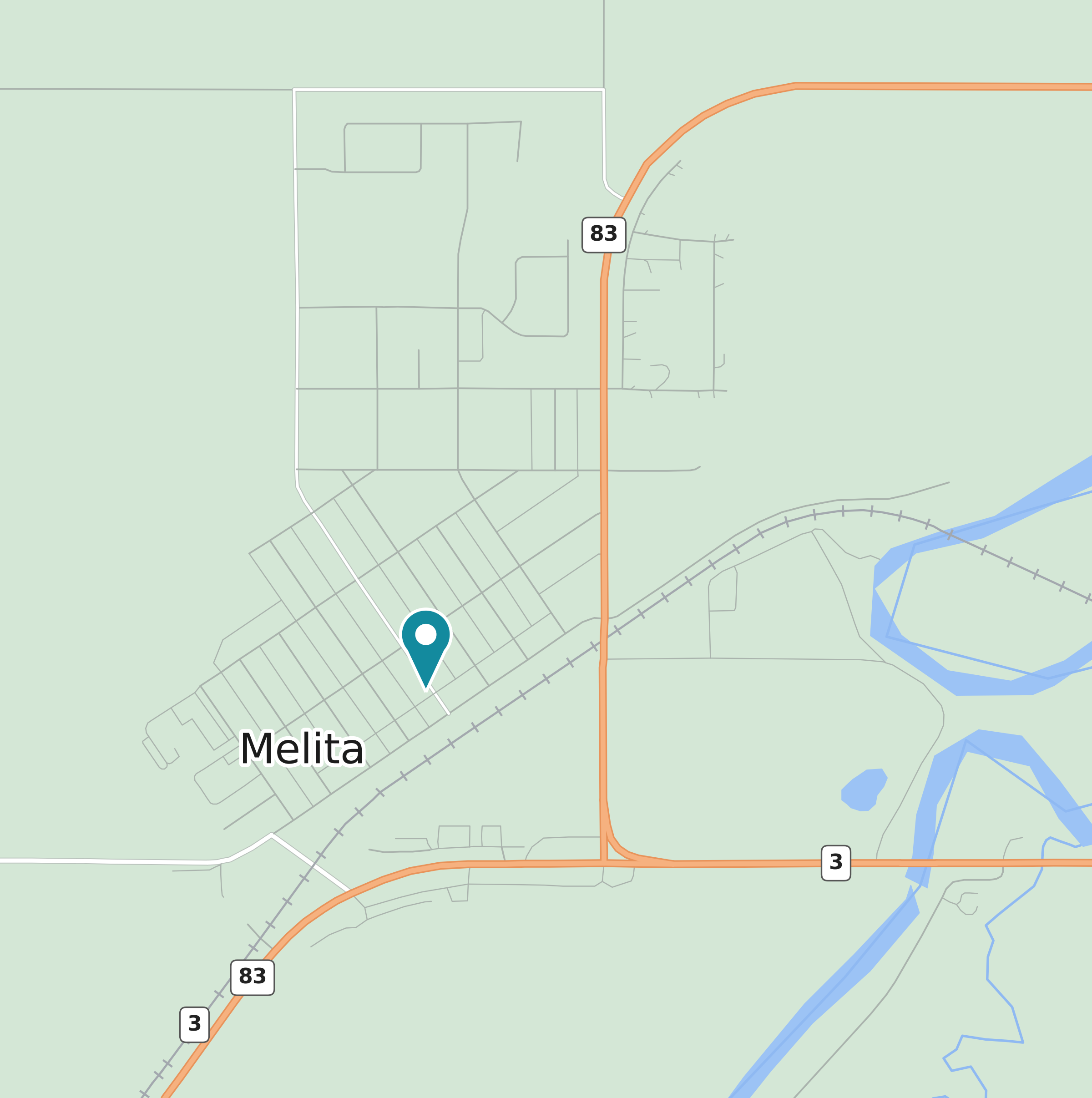 Map of Melita, Manitoba